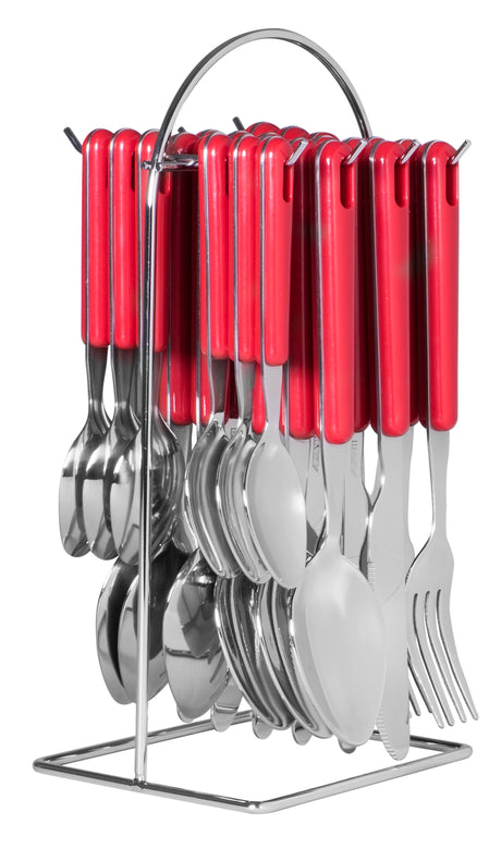 Hanging Cutlery with Wire Frame - Red - 16722