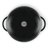 Wok 37cm/4.5 Litre with Glass Lid, Wooden Tongs, Chopsticks & S/S Grid Matte Black - 19158 (2)