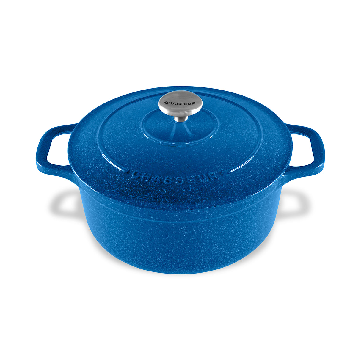Round French Oven 26cm/5 Litre Blue w/ Platinum Sparkles - 19860