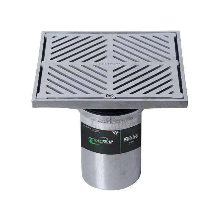 3monkeez FW-200BSM-316 200mm Square Floor Waste Arrestor I 316 Grade Stainless Steel