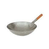Trenton Wok Round Bottom-Iron, Wood Handle