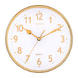 Emory Wall Clock Arabic Numeral / 3D Foil Embossed, 25x25x4.5cm - Gold Electroplated - 24661
