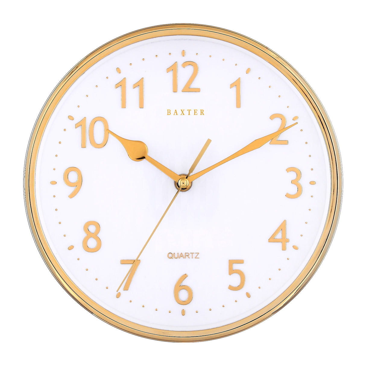 Emory Wall Clock Arabic Numeral / 3D Foil Embossed, 25x25x4.5cm - Gold Electroplated - 24661