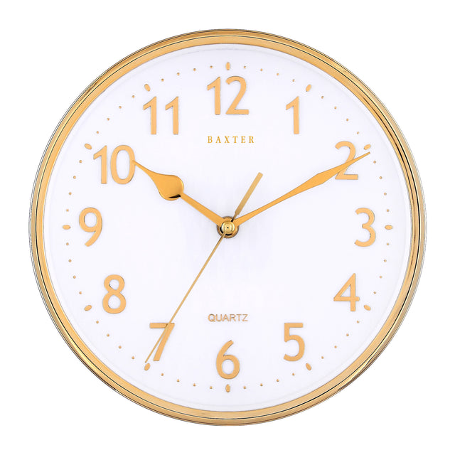 Emory Wall Clock Arabic Numeral / 3D Foil Embossed, 25x25x4.5cm - Gold Electroplated - 24661