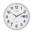 Windsor Wall Clock Arabic Numeral / Day and Date, 32x32x5.5cm - Silver Rim - 24672