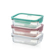 3 Piece Tempered Glass Set - 3 x Rectangular 400ml - 28039