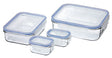 4 Piece Rect Tempered Glass Set: 1x2000ml, 1x1000ml, 2x150ml - 28040