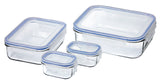 4 Piece Rect Tempered Glass Set: 1x2000ml, 1x1000ml, 2x150ml - 28040