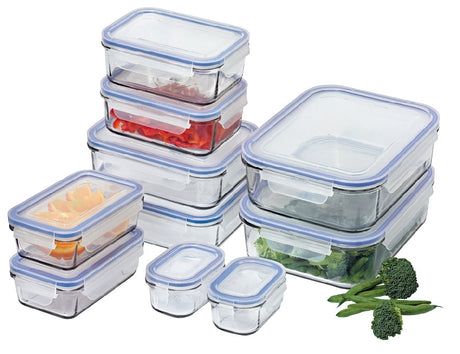10 Piece Rect Tempered Glass Set: 2x2000ml, 2x1000ml, 2x715ml, 2x400ml, 2x150ml - 28041
