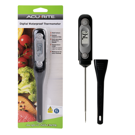 Acu Rite Digital Waterproof Thermometer - button battery powered