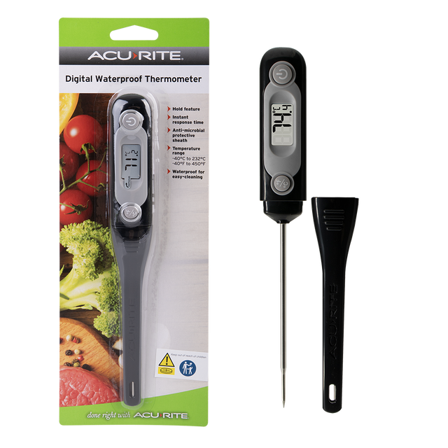 Acu Rite Digital Waterproof Thermometer - button battery powered