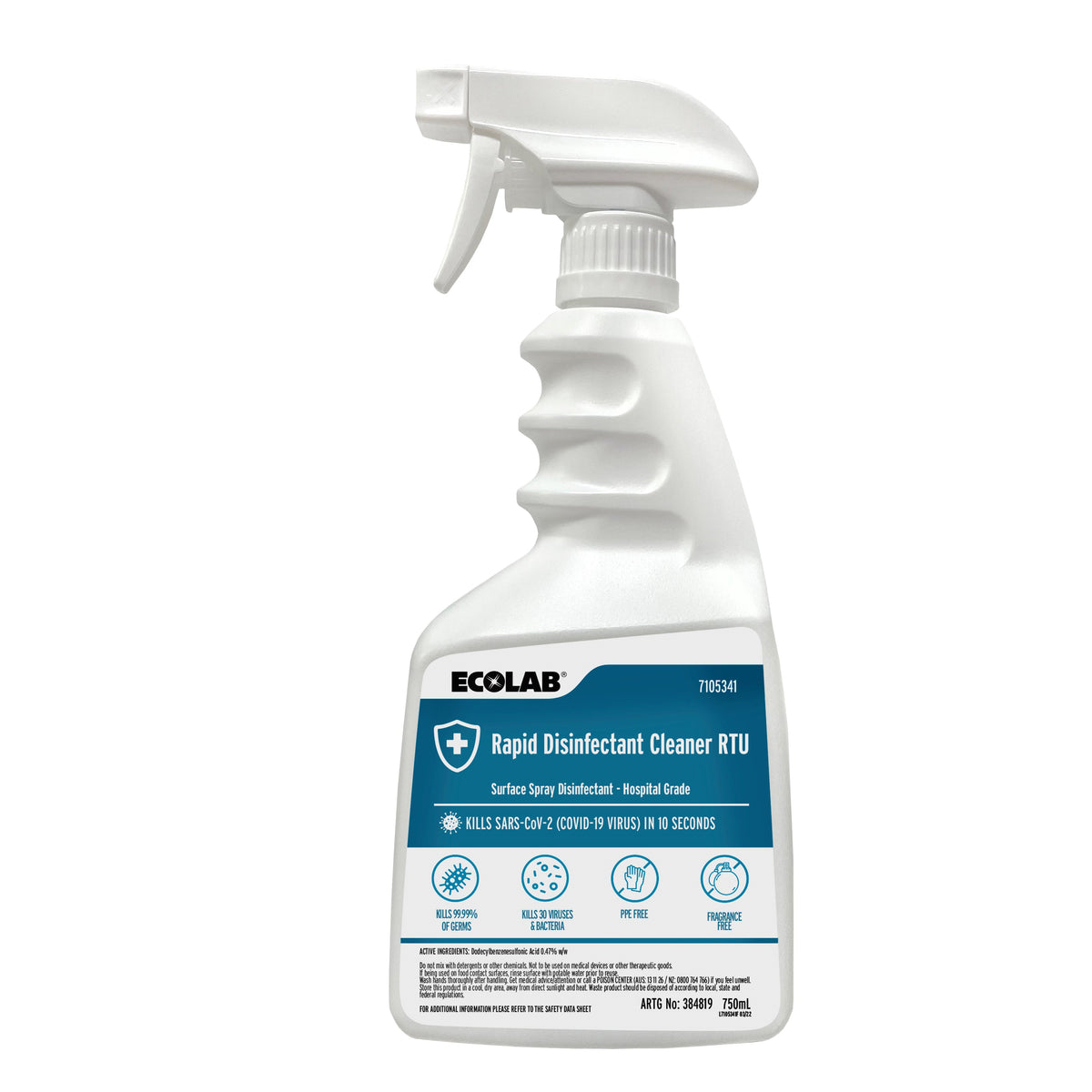 Ecolab Rapid Disinfectant Cleaner 750ml