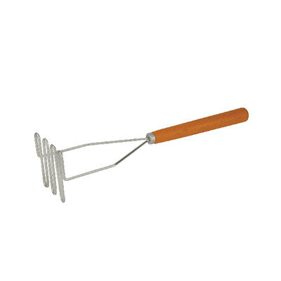 Trenton Commercial Heavy-Duty Stainless Steel Potato Masher with Wood Handle