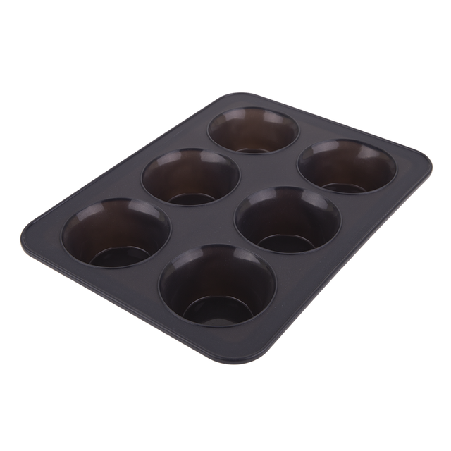 Daily Bake Silicone 6 Cup Jumbo Muffin Pan - Charcoal