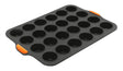Silicone 24 Cup Mini Muffin Pan, 35.5 x 24.5cm / 4.5 x 2.5cm - Grey - 40129