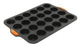 Silicone 24 Cup Mini Muffin Pan, 35.5 x 24.5cm / 4.5 x 2.5cm - Grey - 40129