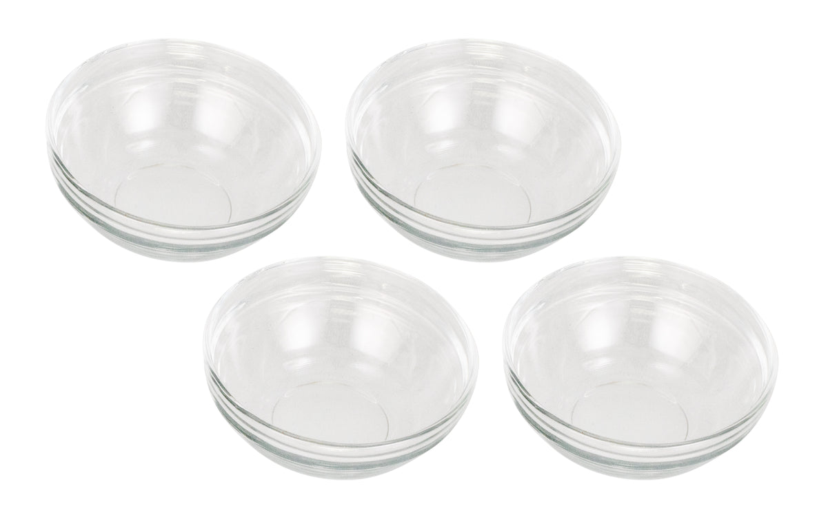 Glass Prep Bowls, 120ml / 9cm Diameter- Set of 4 - 40668