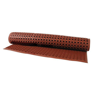 Trenton Heavy-Duty Interlocking Anti-Fatigue Rubber Floor Mat (1550x930mm - Black & Terracotta)
