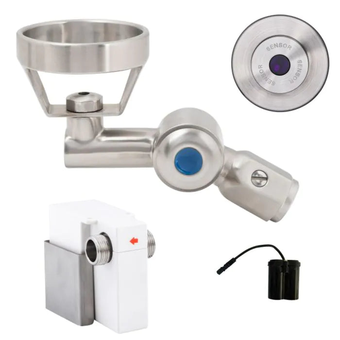 3monkeez T-3MSS-BUB45SWB 45 Degree Wall-Mount Sensor Bubbler with Metal Mouthguard I Battery Operated