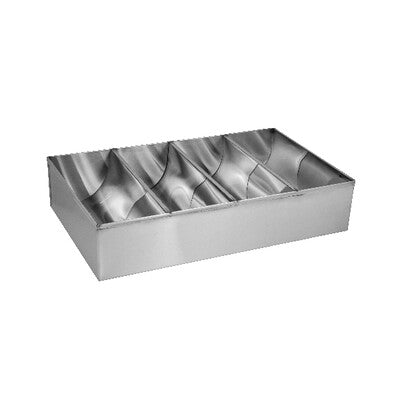Trenton 4-Compartment Commercial Cutlery Box Collection (Stainless Steel & Plastic - Grey & Black)