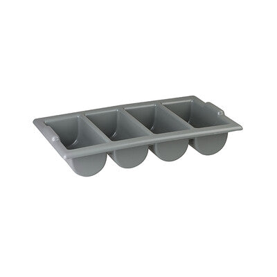 Trenton 4-Compartment Commercial Cutlery Box Collection (Stainless Steel & Plastic - Grey & Black)