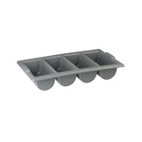 Trenton 4-Compartment Commercial Cutlery Box Collection (Stainless Steel & Plastic - Grey & Black)
