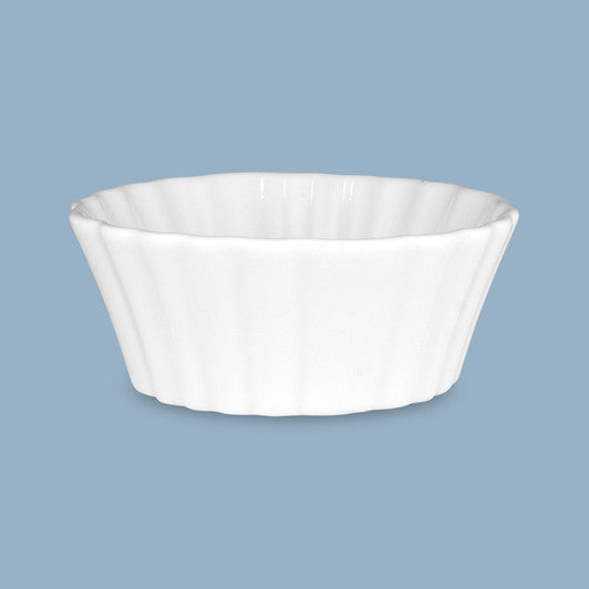 Fluted Flan Dish, 9 x 3.5cm/100ml - New Bone Porcelain