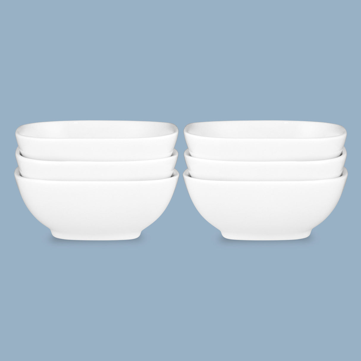 Square Bowl Set of 6, 10 x 4cm/170ml - New Bone Porcelain