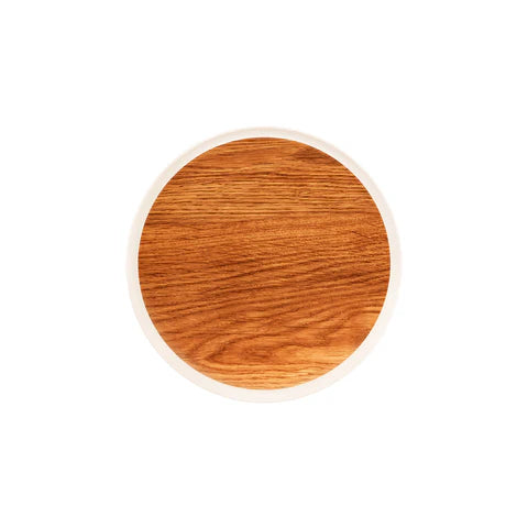 46626 - Zicco Melamine Contempo Round Anti-Slip Tray Oak 304x15mm (S