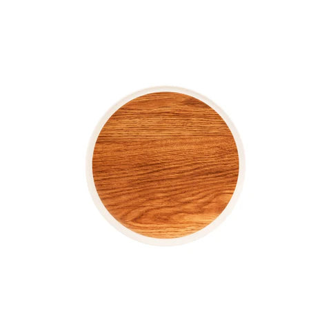 46628 - Zicco Melamine Contempo Round Anti-Slip Tray Oak 304x15mm (S