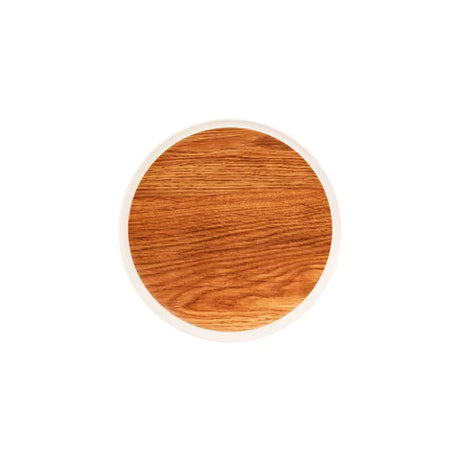 46628 - Zicco Melamine Contempo Round Anti-Slip Tray Oak 304x15mm (S