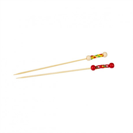 Bamboo Skewer-Assorted Coloured Balls | 120Mm | 100Pcs/Pack 