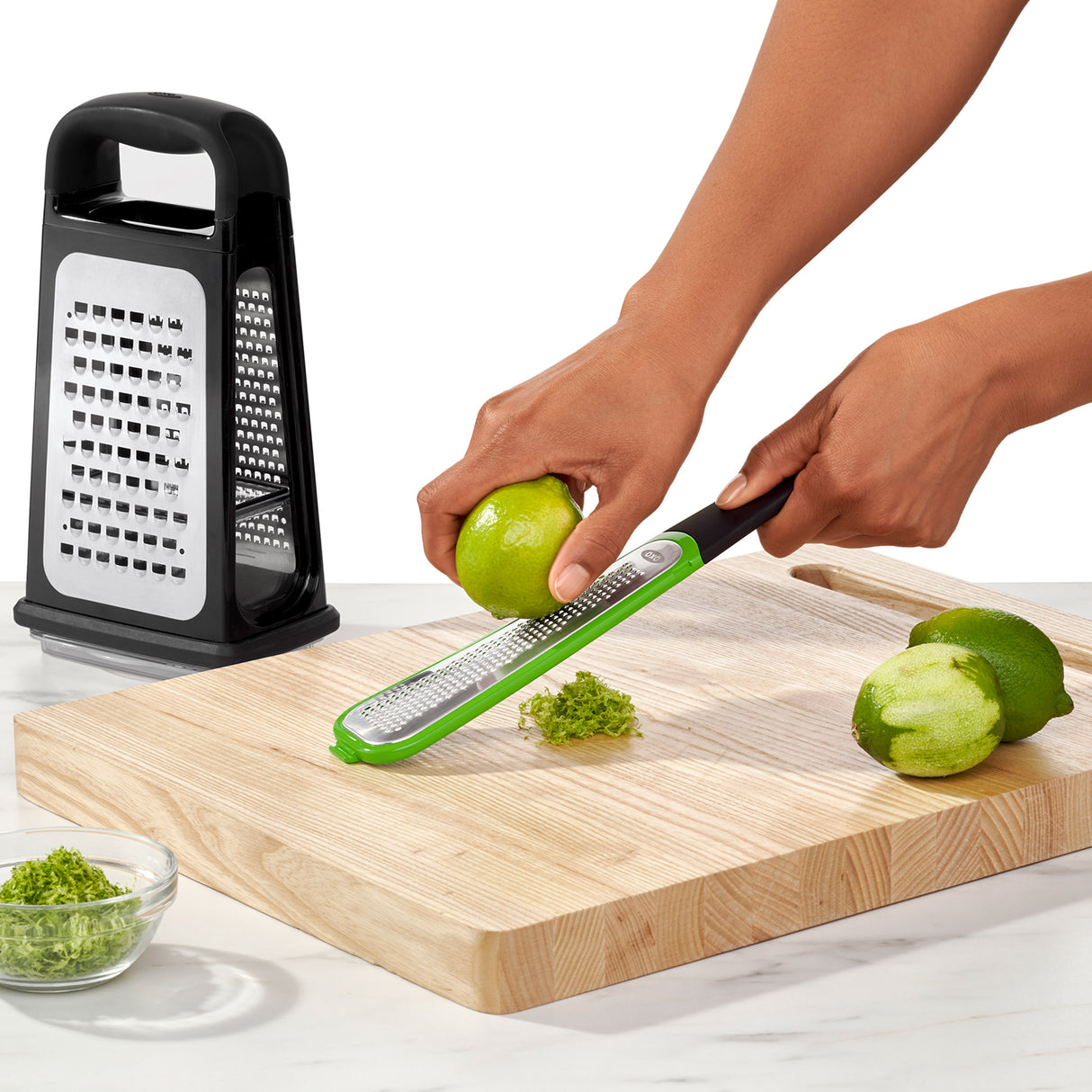 Etched Box Grater with Removeable Zester