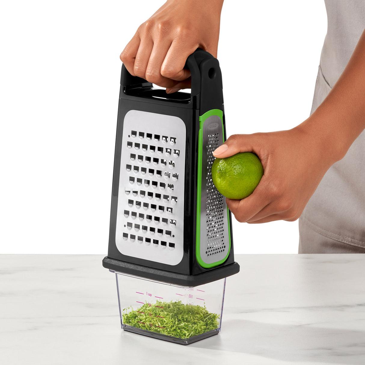 Etched Box Grater with Removeable Zester