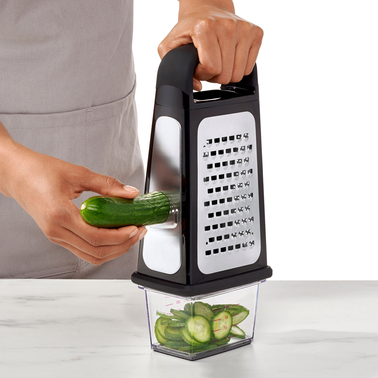 Etched Box Grater with Removeable Zester