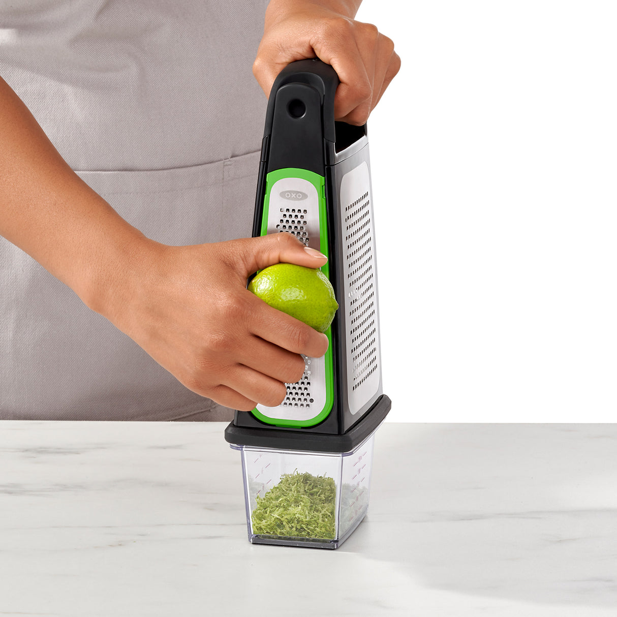Etched Box Grater with Removeable Zester