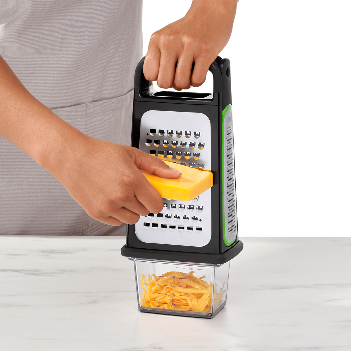 Etched Box Grater with Removeable Zester
