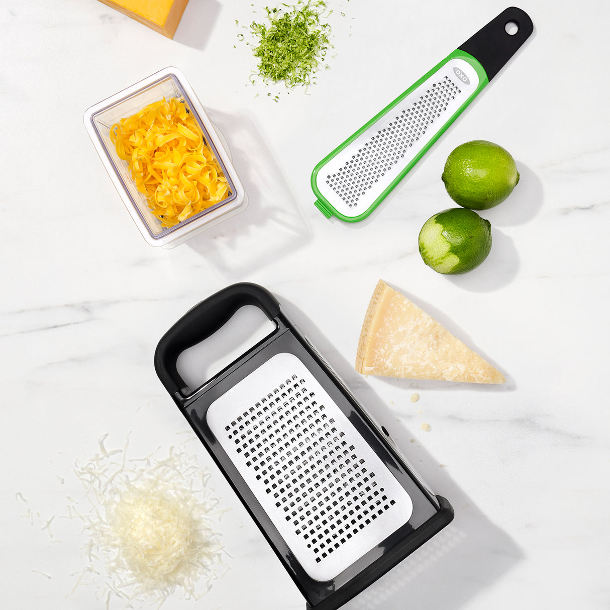 Etched Box Grater with Removeable Zester