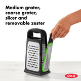 Etched Box Grater with Removeable Zester