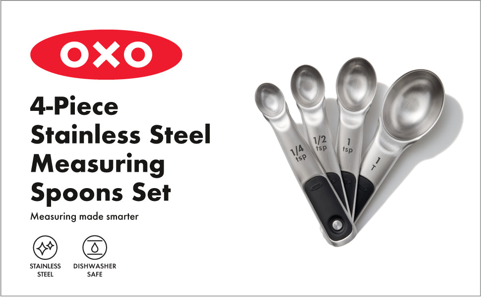 4-Piece Stainless Steel Measuring Spoon Set