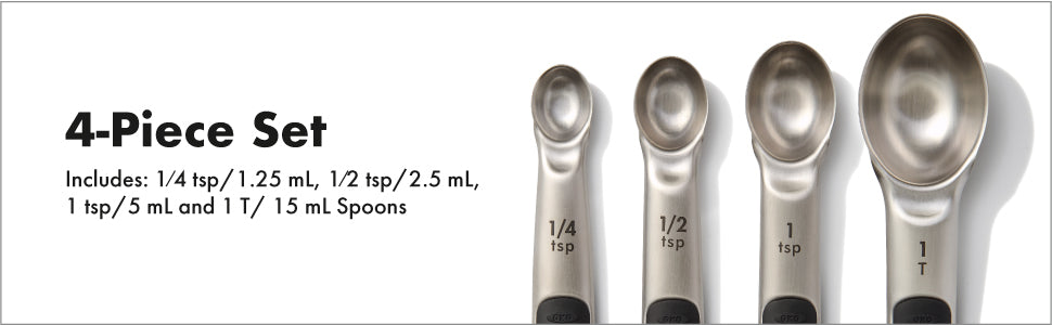 4-Piece Stainless Steel Measuring Spoon Set