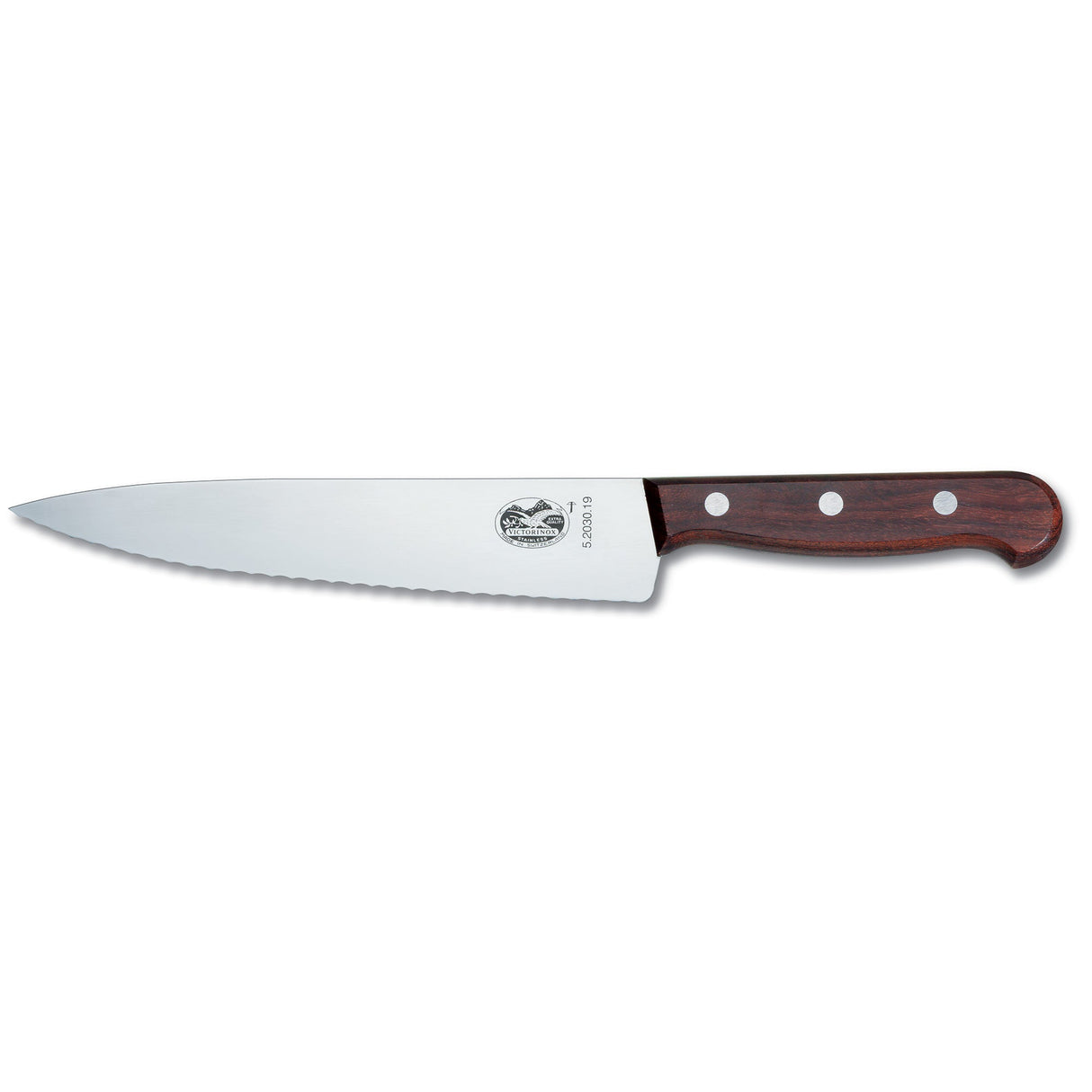 Victorinox Cooks Carving Knife, Wavy Edge 19cm - Wood