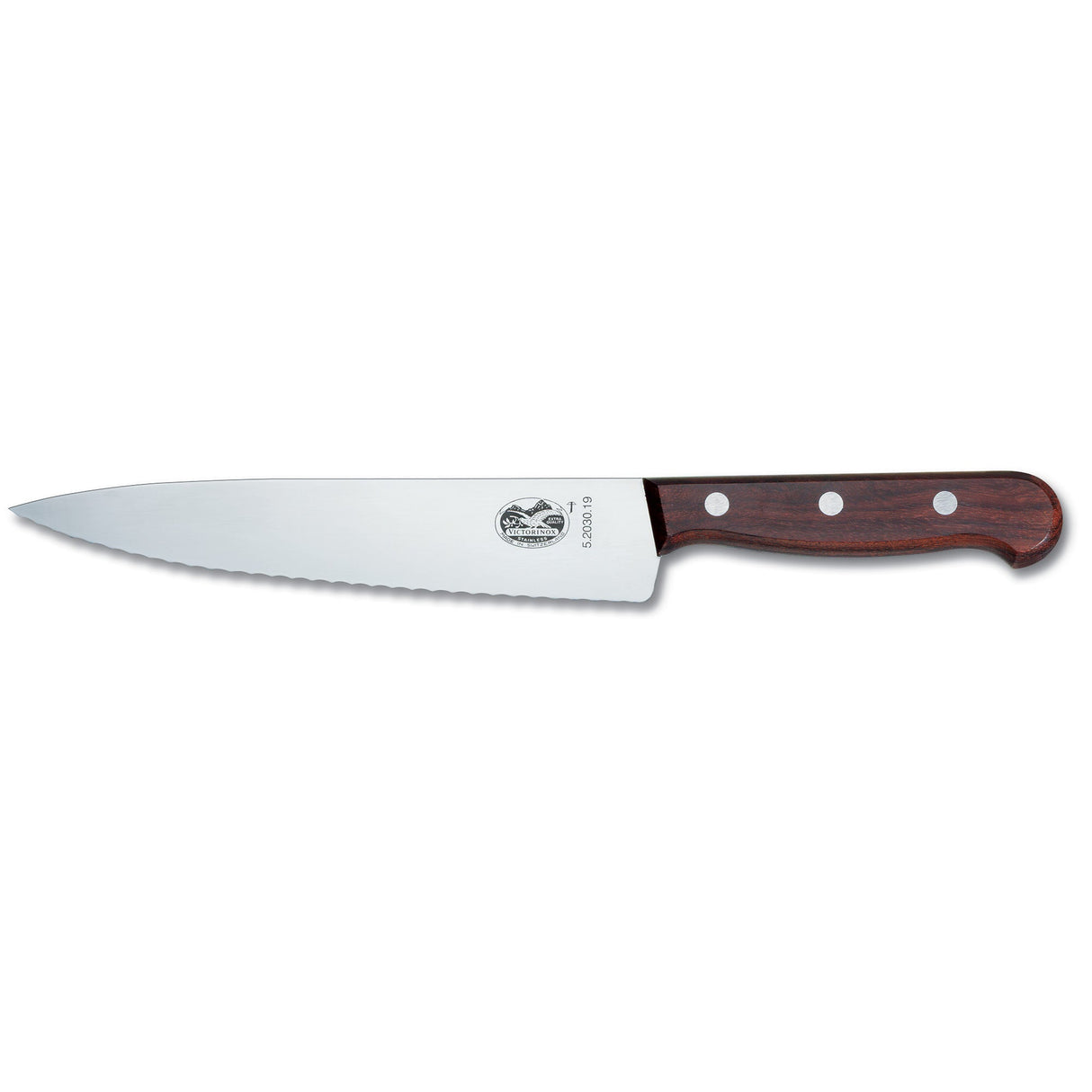 Victorinox Cooks Carving Knife, Wavy Edge 22cm - Wood