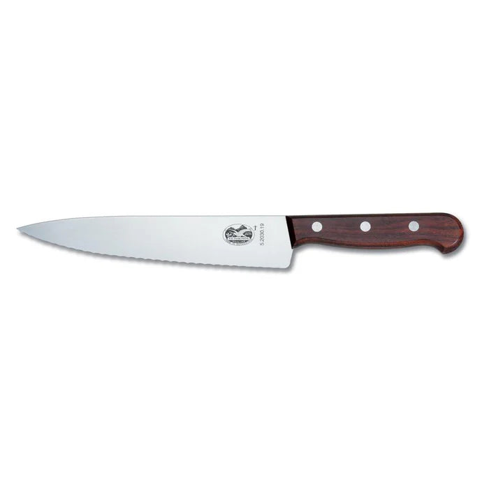 Cooks-Carving Knife, Wavy Edge 25cm - Wood
