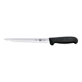 Victorinox Fibrox Filleting Knife, Narrow Flexible 20cm - Black