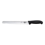 Victorinox Fibrox Slicing Knife, Round Wavy Edge 25cm - Black