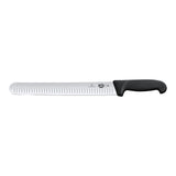 Victorinox Fibrox Salmon Knife, Flexible Round Fluted 30cm - Black