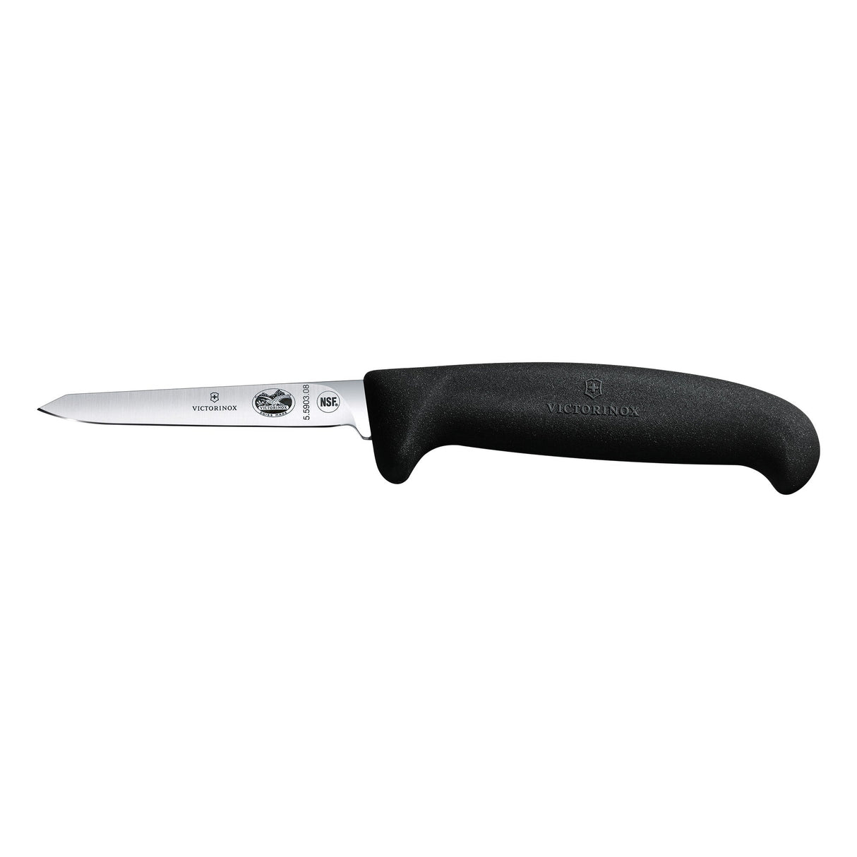 Victorinox Fibrox Poultry Knife, Small Handle Extra Narrow Pointed 8cm - Black