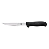 Victorinox Fibrox Boning Knife, Straight Wide 15cm - Black