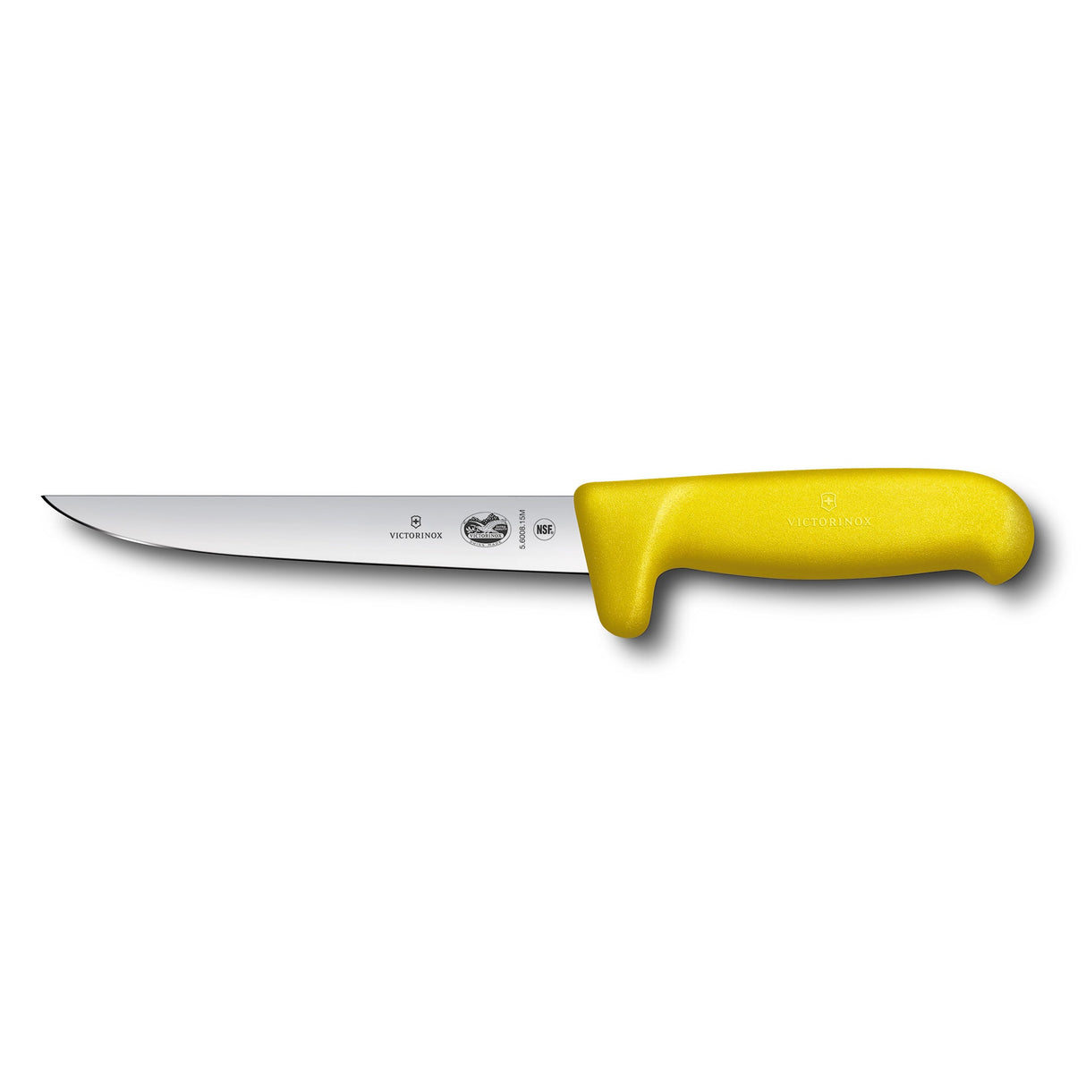 Victorinox Fibrox Boning Knife, Safety Grip, Wide 15cm - Yellow